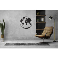 Wanddecoratie - Wereldbol - Zwart