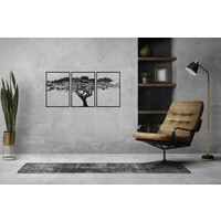 Wanddecoratie - Drieluik Levensboom - Zwart