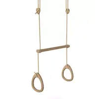 Houten eiken acrobaat beige touw