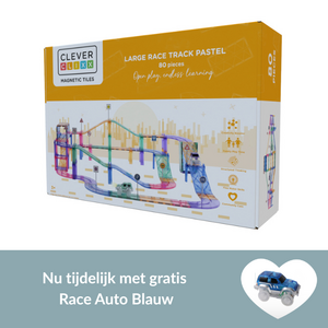 Cleverclixx Large Race Track Pastel + gratis Race Auto Blauw