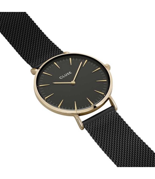 Cluse Uurwerk Boho Chic Mesh Gold Black/black