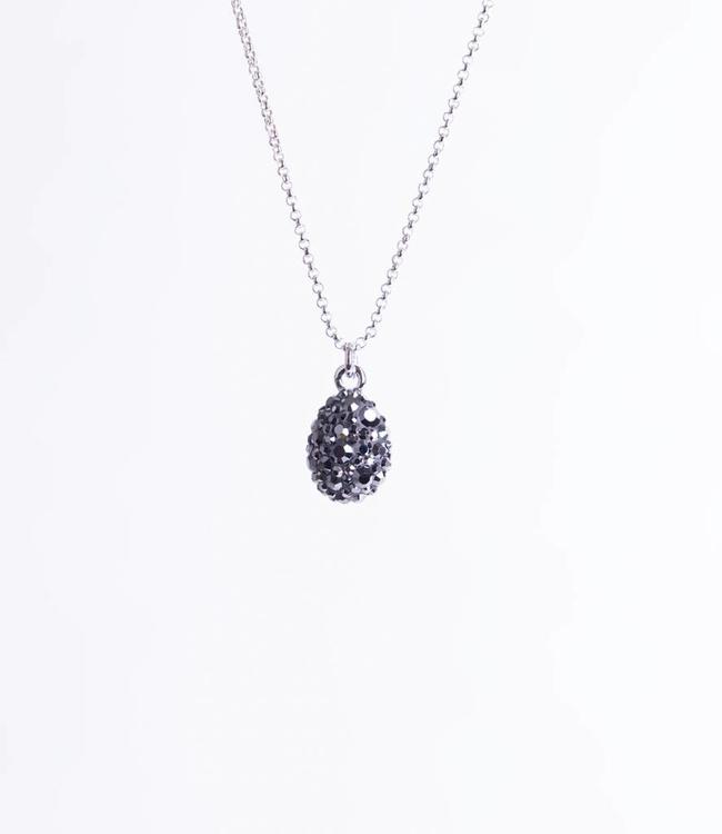 Phantasya Halsketting Crystal Drop Black