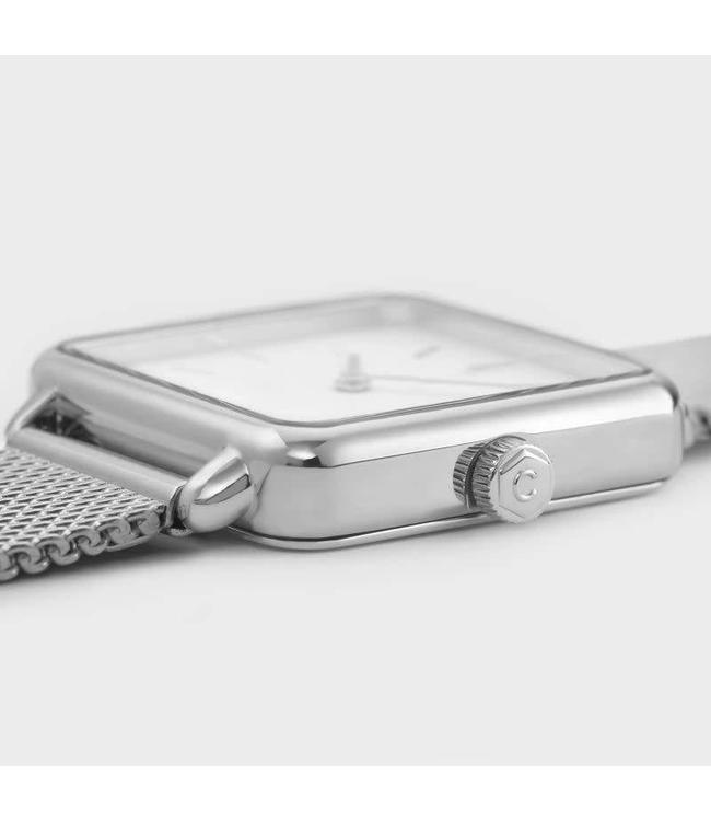 Cluse Uurwerk La Garçonne Silver Mesh/white