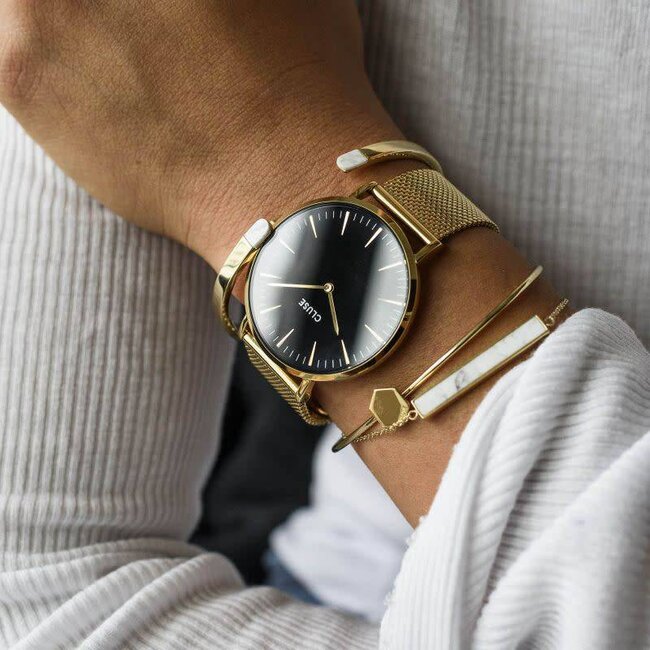 Cluse Uurwerkbandje Boho Chic mesh strap mesh gold