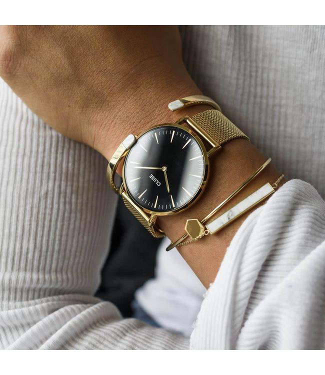 Cluse Uurwerkbandje Boho Chic mesh strap mesh gold