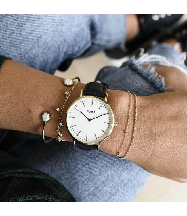 Cluse Uurwerkbandje Boho Chic Strap Black/Gold