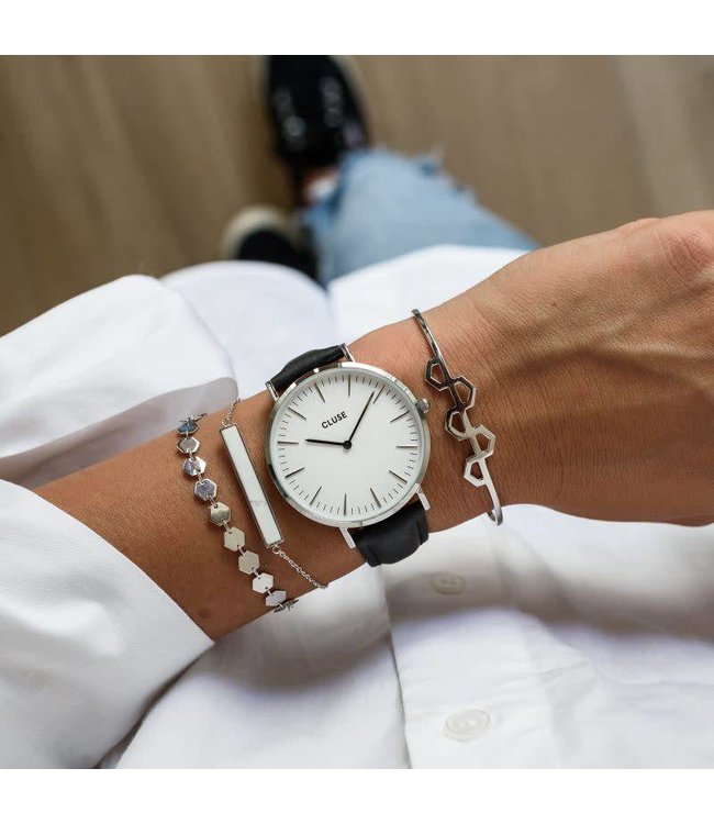 Cluse Uurwerkbandje Boho Chic Strap Black/Silver