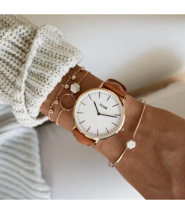 Cluse Uurwerkbandje Boho Chic Strap Caramel/Gold