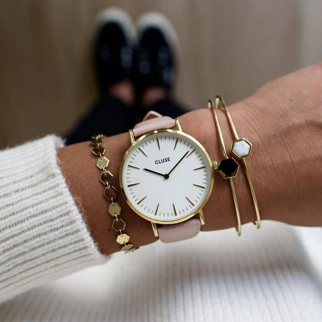 Cluse Uurwerkbandje Boho Chic strap pink/gold