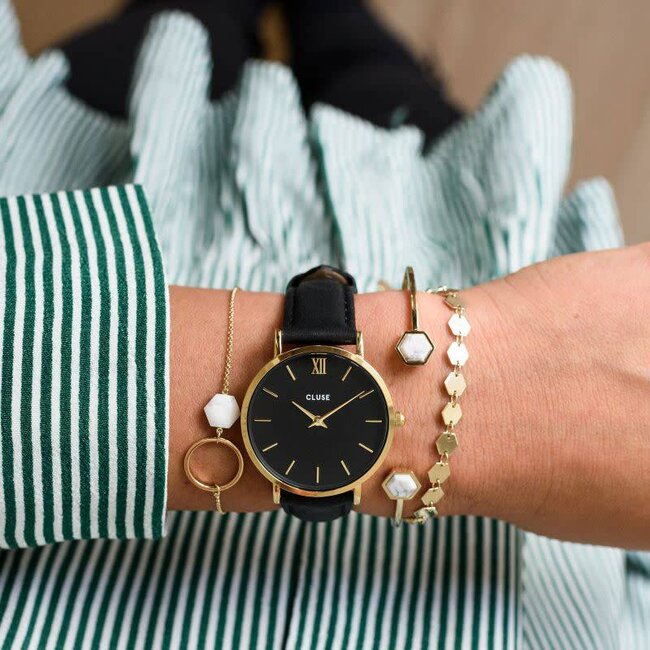 Cluse Uurwerkbandje Minuit black/gold