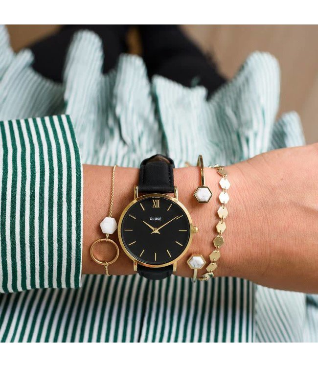 Cluse Uurwerkbandje Minuit black/gold