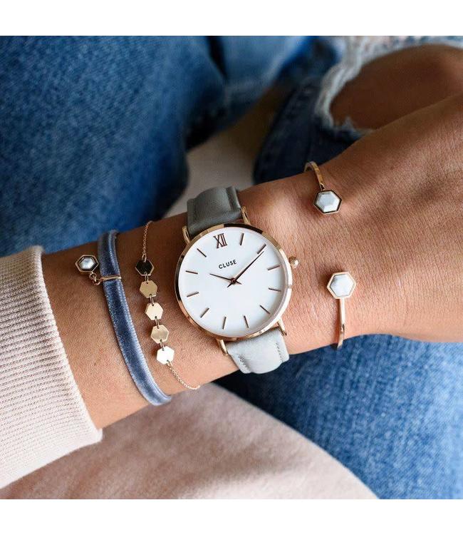 Cluse Uurwerkbandje Minuit grey/silver