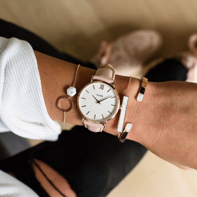 Cluse Uurwerkbandje Minuit pink/rosegold