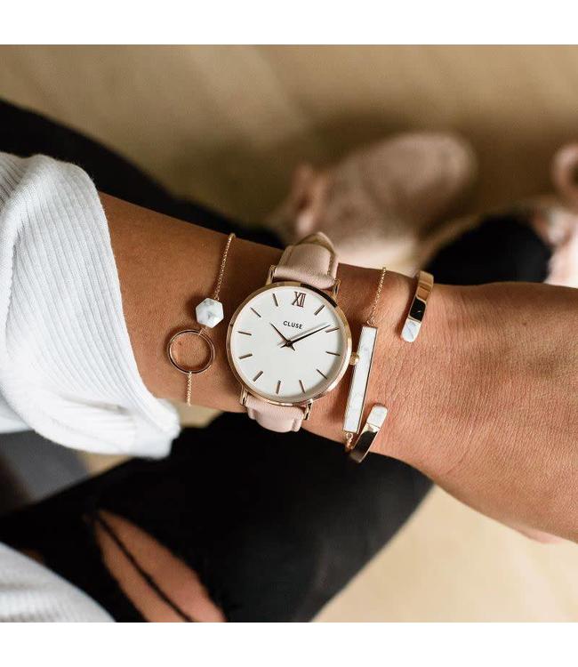 Cluse Uurwerkbandje Minuit pink/rosegold