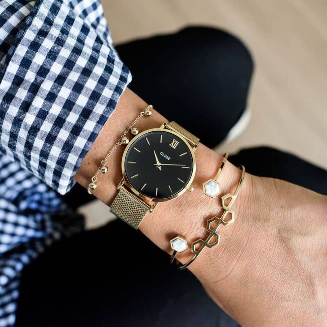 Cluse Uurwerkbandje Minuit Strap Mesh Gold