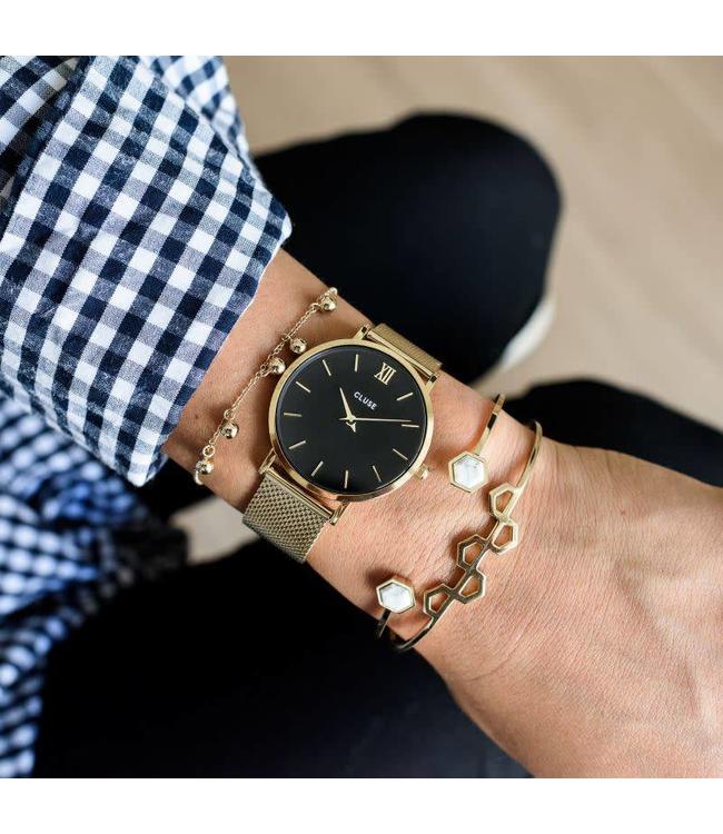 Cluse Uurwerkbandje Minuit Strap Mesh Gold