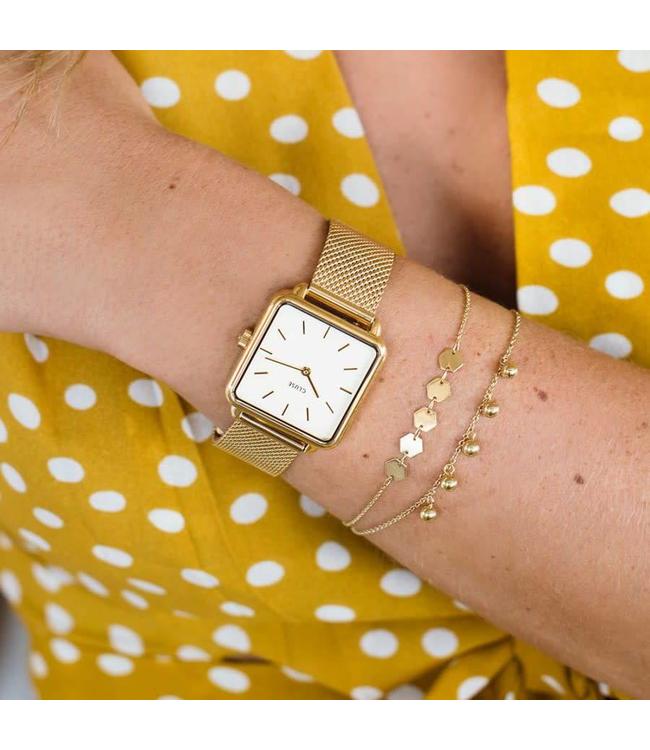 Cluse Uurwerk La garçonne gold mesh/white