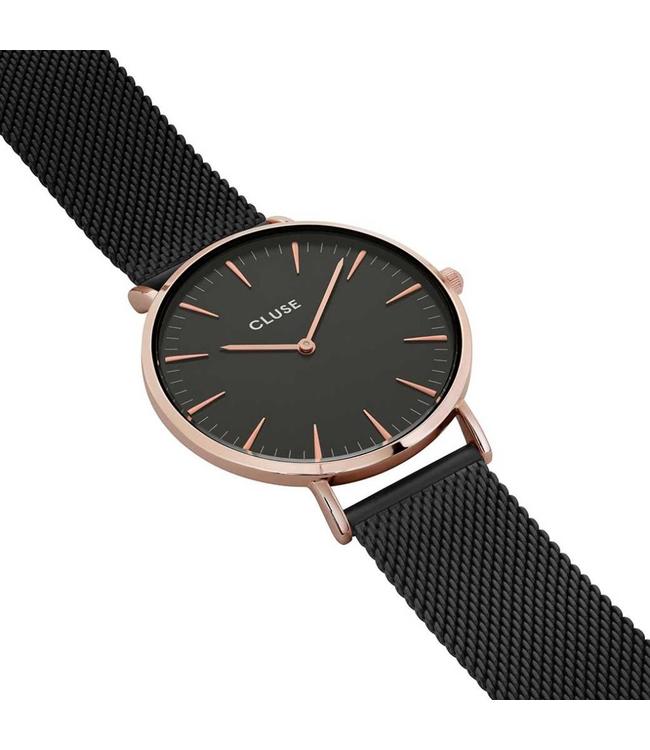 Cluse Cluse - Uurwerk La Bohème Mesh rose gold black/black