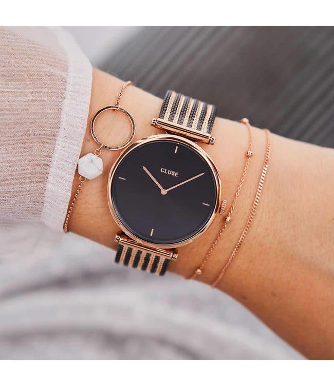 Cluse Watch Triomphe Mesh Bicolour Rose Gold Black