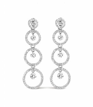 Silver Rose Earring Cascade