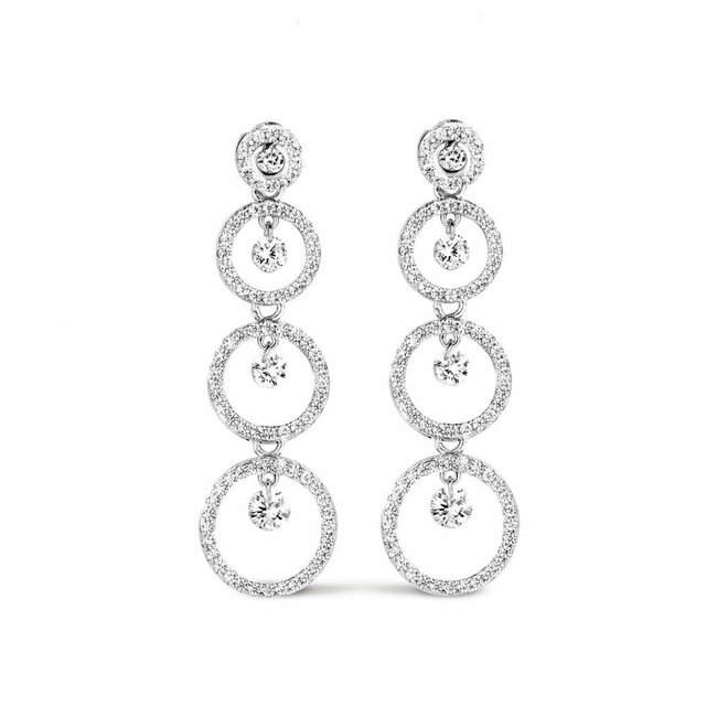 Silver Rose Boucles d'oreilles Cascade