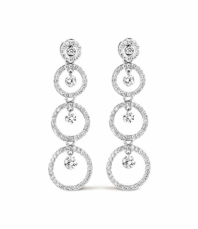 Silver Rose Boucles d'oreilles Cascade