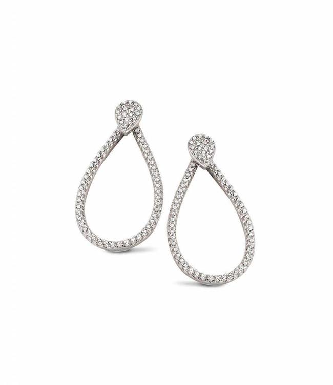 Silver Rose boucle d'oreille Tridrop Zilver