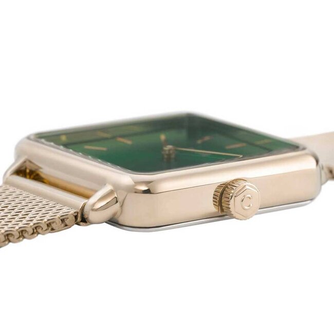 Cluse Cluse - Uurwerk Tétragone Mesh gold/forest green