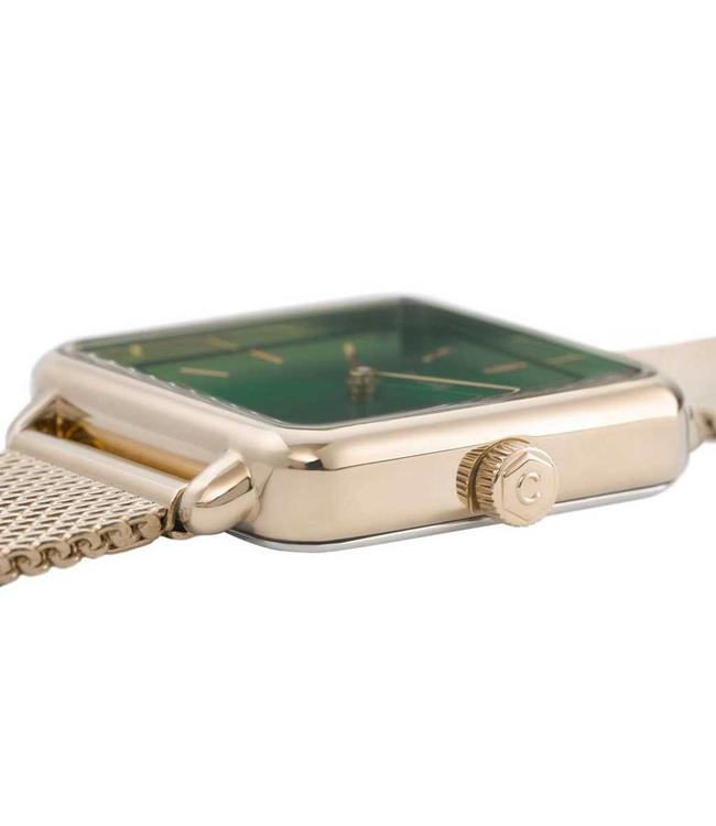 Cluse Uurwerk Tétragone Mesh gold/forest green