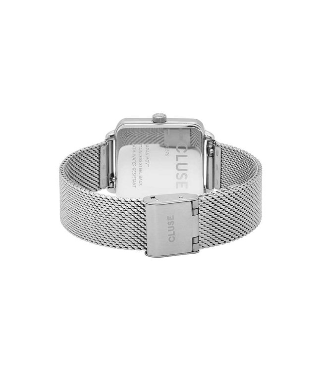 Cluse Uurwerk La Tétragone Mesh Silver/Marine Blue