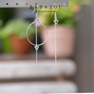 Murielle Perrotti Oorbel Triangle Silver