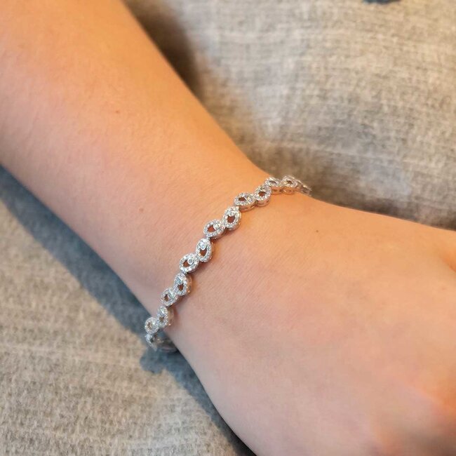 Silver Rose Armband Silver Drops