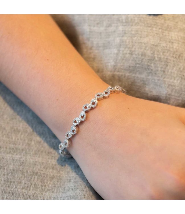 Silver Rose Armband Silver Drops