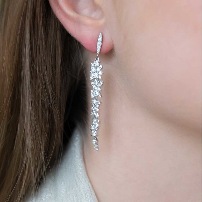 Silver Rose Oorring Tamara