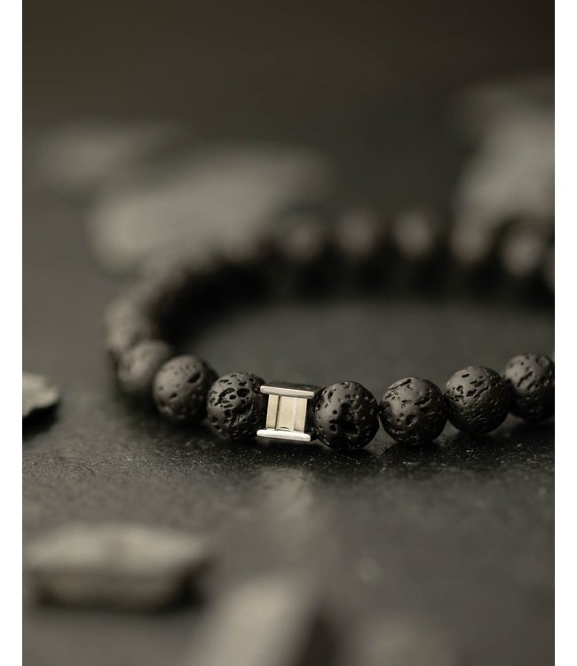 Gemini Bracelet Black Lava