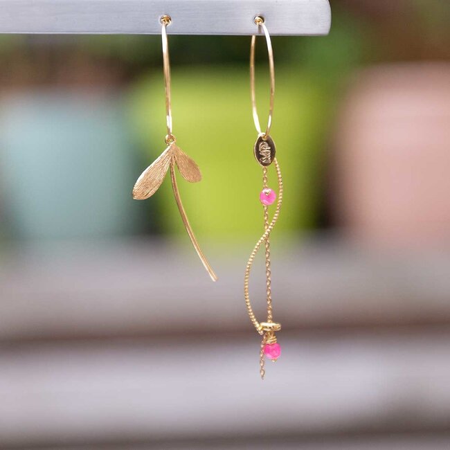 Murielle Perrotti Oorring Libie Gold Fuchsia