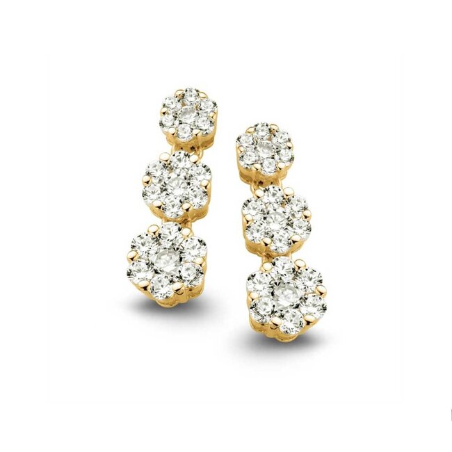 Silver Rose Oorring Celeste Drops