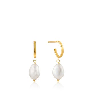 Ania Haie Oorring Pearl mini hoop gold