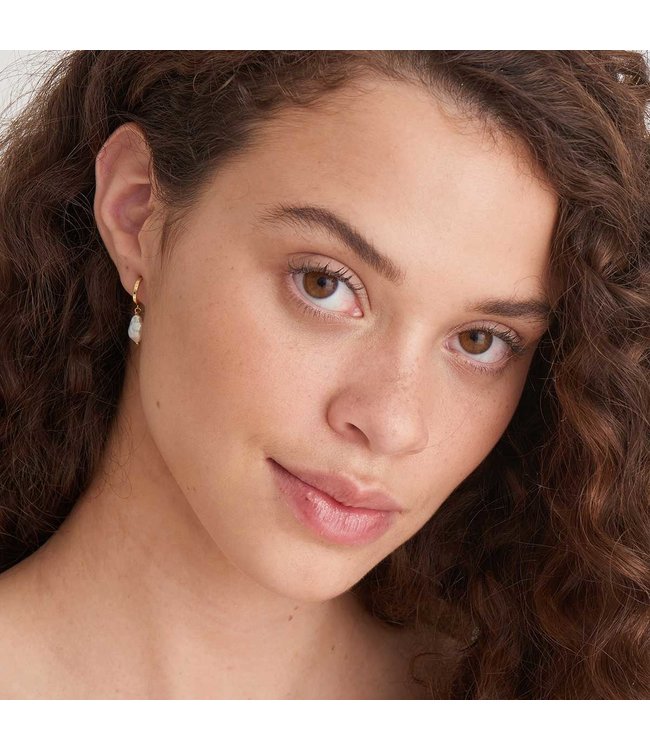 Ania Haie Oorring Pearl mini hoop gold