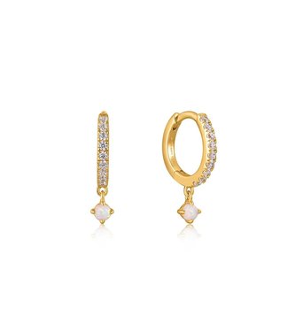 Ania Haie Oorring Sparkle opal drop huggie hoop gold