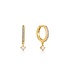 Ania Haie Oorring Sparkle opal drop huggie hoop gold