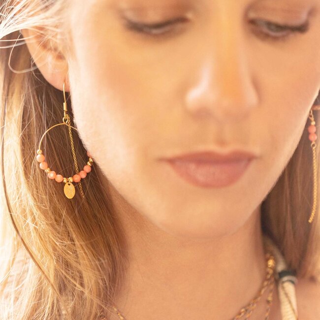 Murielle Perrotti Oorring Mathilde Gold/Coral