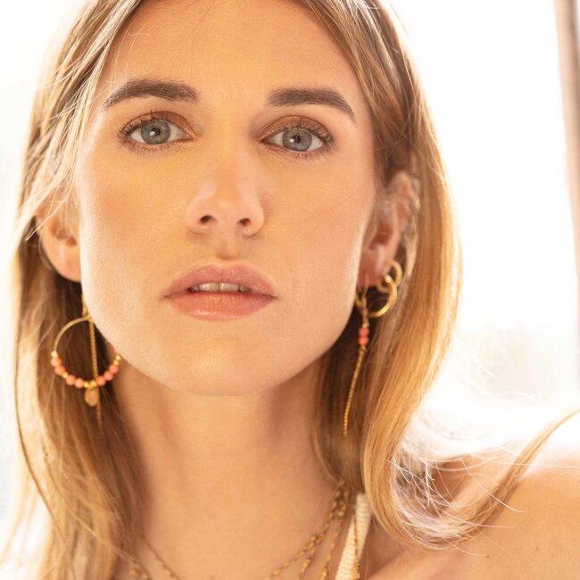 Murielle Perrotti Oorring Mathilde Gold/Coral