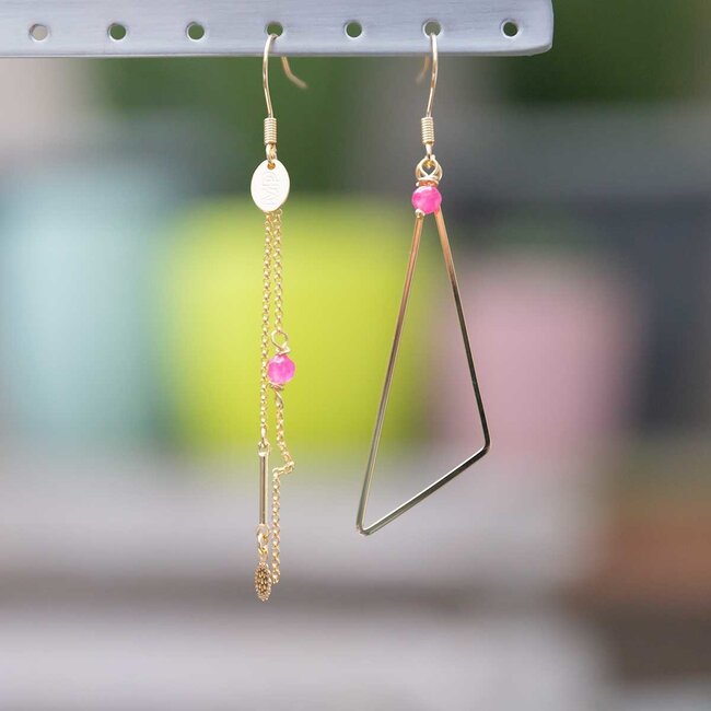 Murielle Perrotti Oorring Isa Gold/fuchsia