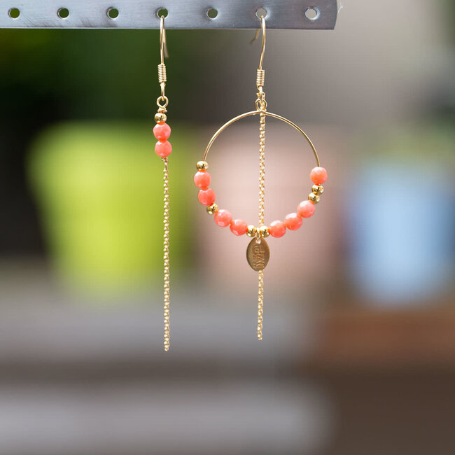 Murielle Perrotti Oorring Mathilde Gold/Coral