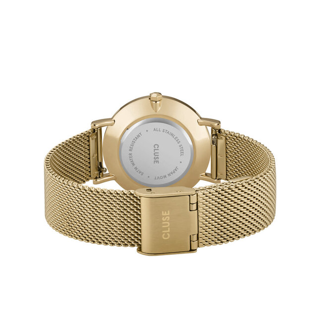 Cluse Cluse - Uurwerk Minuit mesh crystal gold
