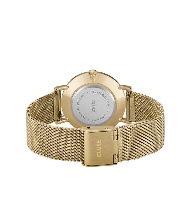 Cluse Cluse - Uurwerk Minuit mesh crystal gold
