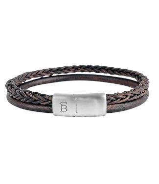 Steel & Barnett Leather Bracelet Denby Brown M