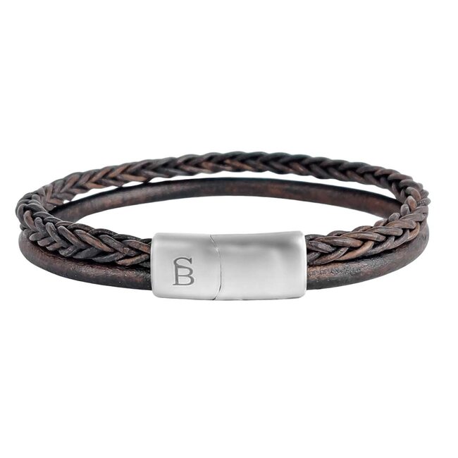 Steel & Barnett Leather Bracelet Denby Brown M