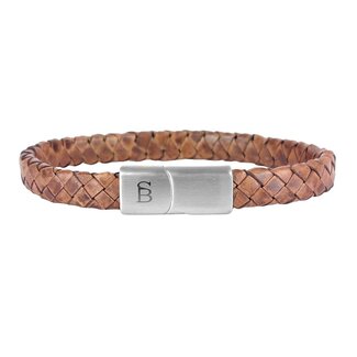 Steel & Barnett Leather Bracelet Riley Caramel M